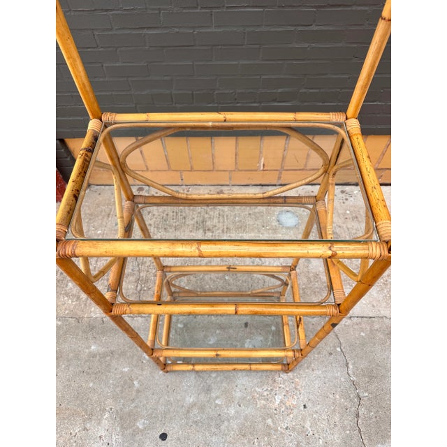 1970s 1970s Bamboo, Rattan & Glass Étagère For Sale - Image 5 of 8