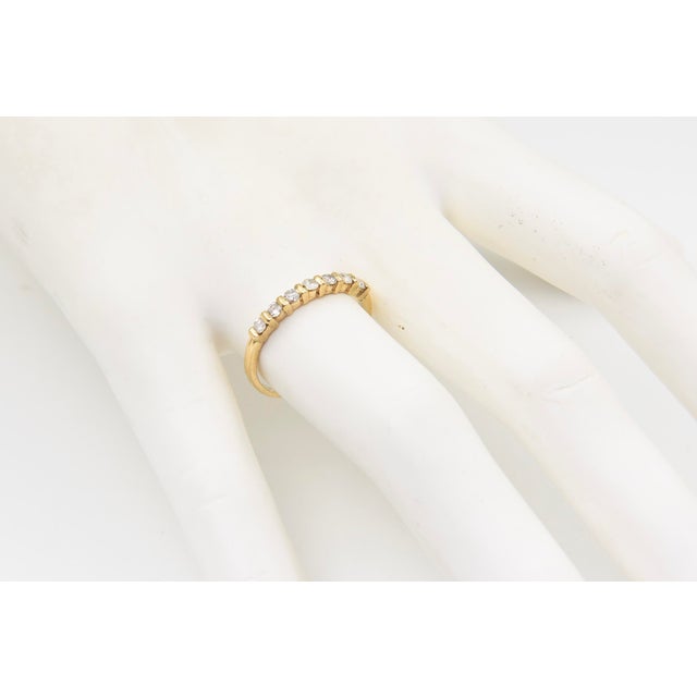 Metal Vintage 14k Yellow Gold Diamond Half-Eternity Band – Size 8.5 For Sale - Image 7 of 7