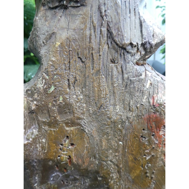 18th Century Spanish Hand Carved Polychromed Saint Statue For Sale - Image 10 of 13