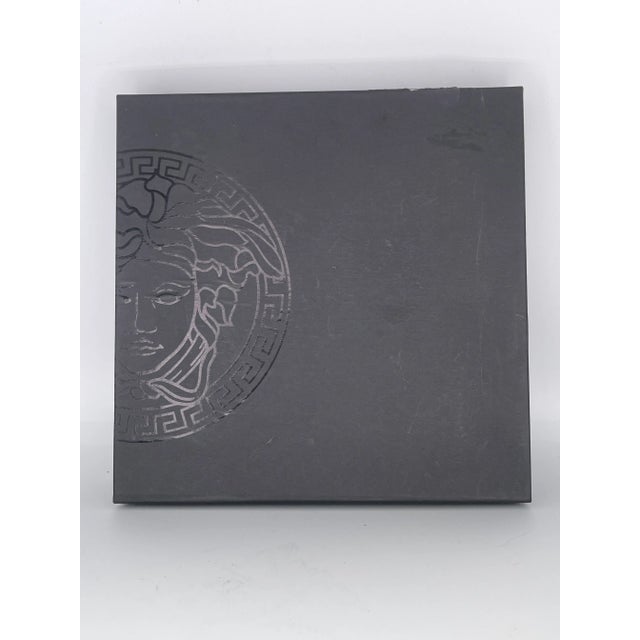 2010s Versace by Rosenthal “Barocco Acanthus” Turquoise Porcelain Square Plate – Original Box For Sale - Image 5 of 6