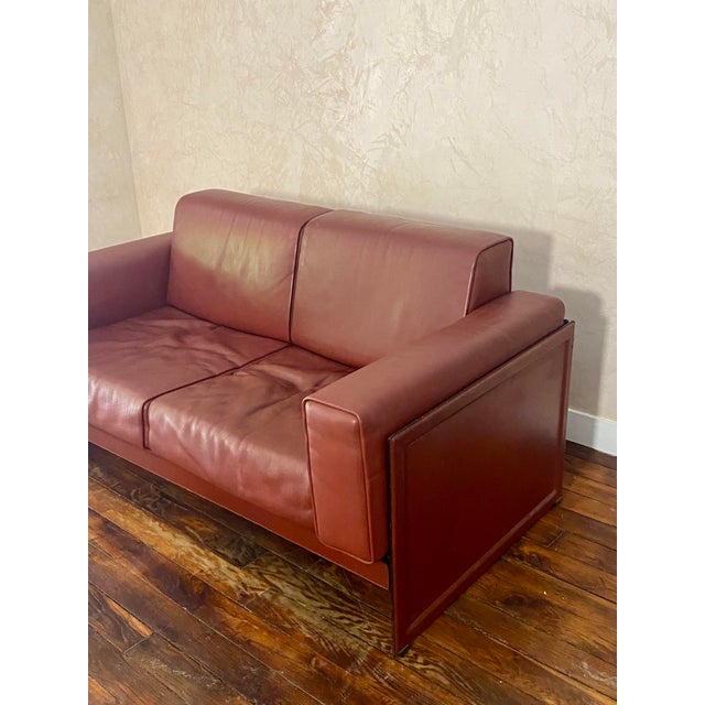 Brown Korium KM 3/1 Two-Seater Sofa by Tito Agnoli for Matteo Grassi, Italy, 1980s For Sale - Image 8 of 18