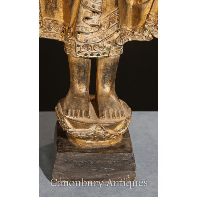 - Gorgeous hand carved Tibetan buddha statue - Lovely standing model at just over two feet tall - 70 cm - Very intricately...