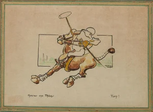 "Horses and Things: Turn!" C1920s Polo Watercolour