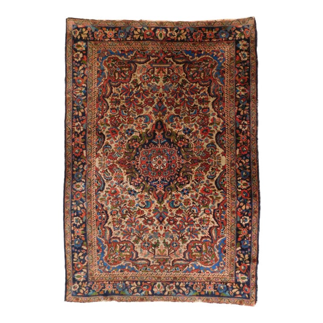 1940s Hand Made Persian Rug 4'10"x 7' For Sale