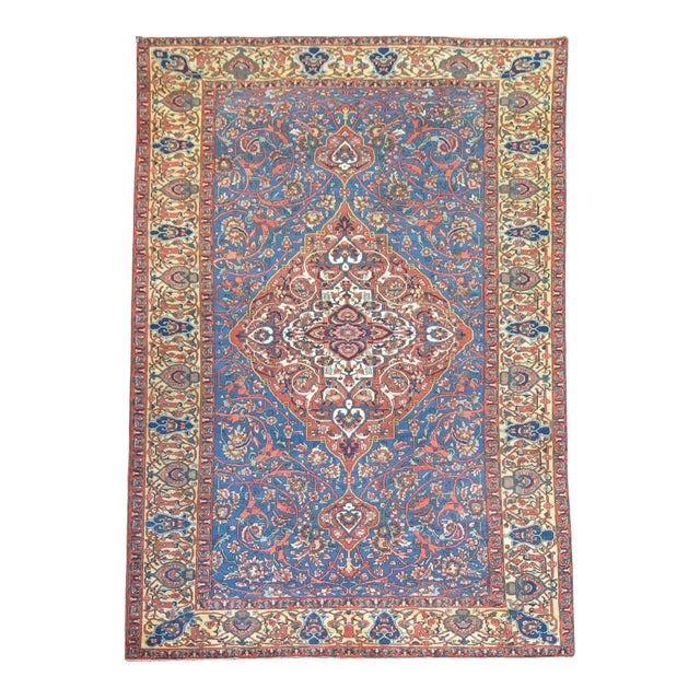 Antique Zabihi Collection Persian Bakhtiari Blue Rug - 9'10" x 16'9" For Sale