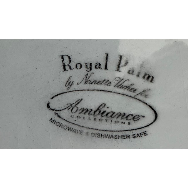 Vintage Coastal Glazed Ceramic Dinner Plates - Set of 12 For Sale - Image 4 of 10