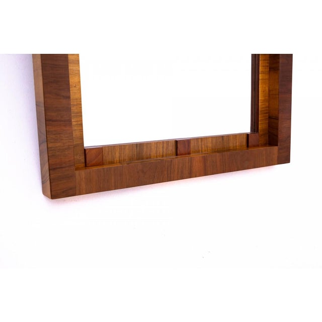 1950s Art Deco Mirror in Wooden Frame, Poland, 1950s For Sale - Image 5 of 7