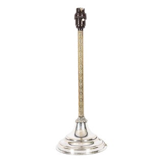 Antique Silver Plated Parcel Gilt Table Lamp by Mappin & Webbs For Sale