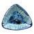 Vintage Edgecomb Potters Maine Blue Crystalline Glaze Triangular Art Pottery Bowl Catchall For Sale