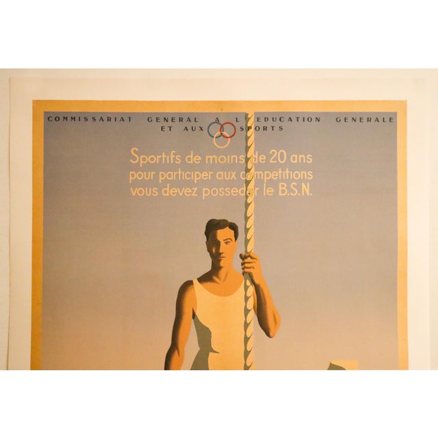 French 1942 French Sports Poster - Bernard Villemot - "Brevet Sportif National" For Sale - Image 3 of 3
