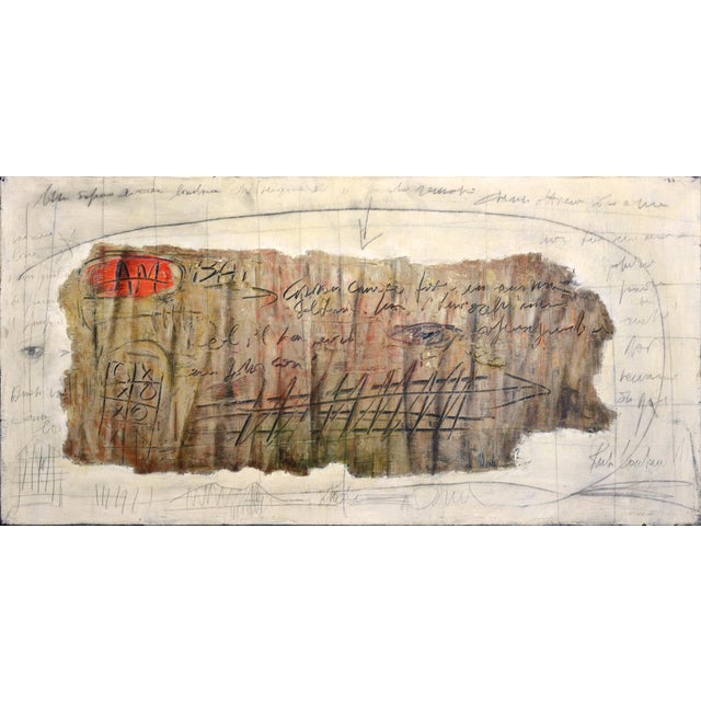 Original abstract mixed media painting on canvas by Italian artist Massimo D’Orta, created in 2006. Titled Papiro, the...