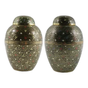 Late 19th Century Decorative Brass Urns - A Pair