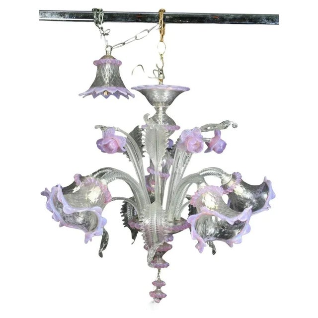 Early 20th Century Arms Chandelier in Murano Glass, Venice For Sale - Image 6 of 6
