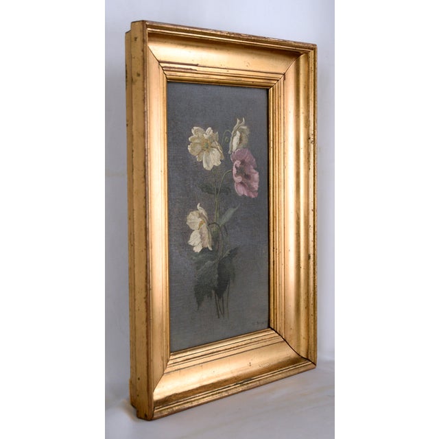 Poppy and Anemone Still Life Floral Study in Oil on Linen by Karl Harald Alfred Broge For Sale - Image 9 of 10
