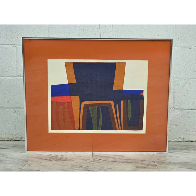 Mid-Century Modern 1970s 'Something Like Sapporo' Mid Century Abstract Lithograph by Ann Broadwell For Sale - Image 3 of 8