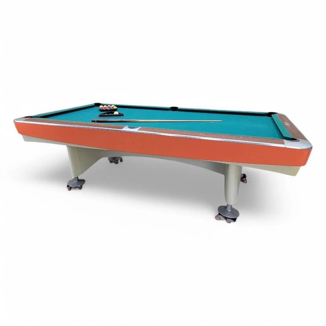 Green Vintage Brunswick Pool Table With Accessories For Sale - Image 8 of 11
