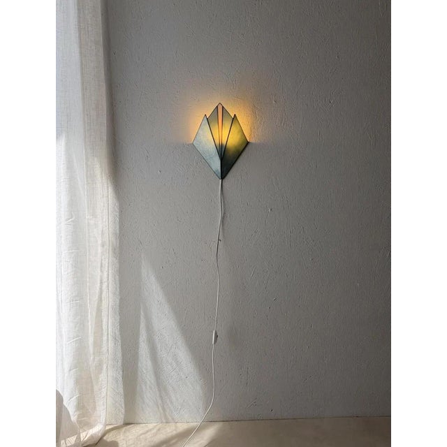 Vintage Stained Glass Wall Lamp, 1970s For Sale - Image 5 of 10