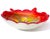 Murano Vintage Red Orange Yellow Silver Flecks Green Italian Art Glass Seashell Centerpiece Bowl For Sale In Orlando - Image 6 of 10
