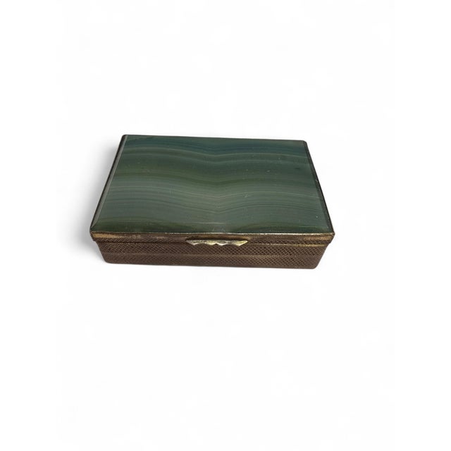 Charming and refined 19th-century agate box, crafted from beautifully figured natural agate and mounted with elegant gilt...