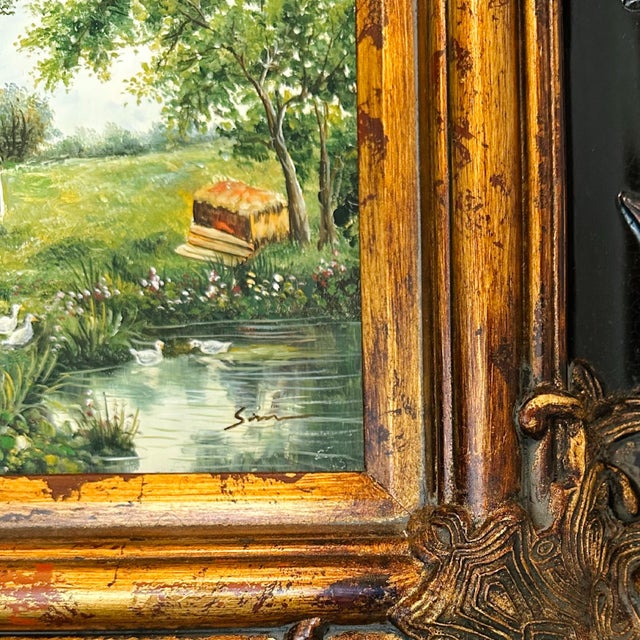 Vintage American Cottage Landscape Oil on Board Painting, Signed For Sale In San Diego - Image 6 of 9