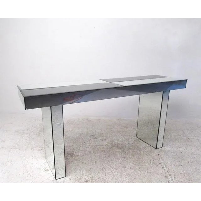 Late 20th Century Mid-Century Modern Mirrored Console Table For Sale - Image 5 of 8