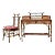 Vintage British Colonial Style Burnt Bamboo and Grasscloth Pagoda Desk For Sale