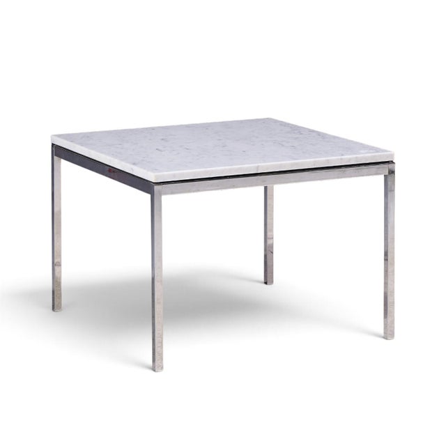 Florence Knoll Mid Century Chrome and Marble Top Side Tables - Pair For Sale In Chicago - Image 6 of 11