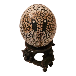 Avoova Ostrich Egg Art With Elephant Decoration