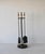 Pilgrim Vintage Mid-Century Brass Black Iron Fireplace Tool Set with Stand, French style finials, brush has real bristle,...