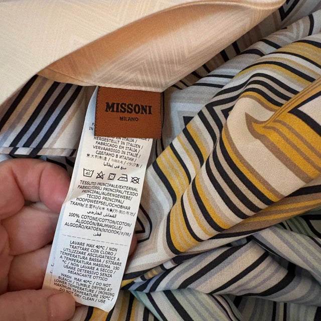 New Missoni Trevor Aqua Blue Queen Duvet Cover & Shams Set Made in Italy For Sale - Image 10 of 13