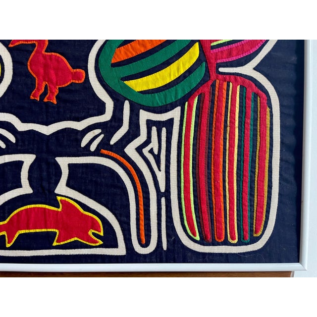 1970s Framed Vintage Indian Mola Textile Art For Sale - Image 5 of 10