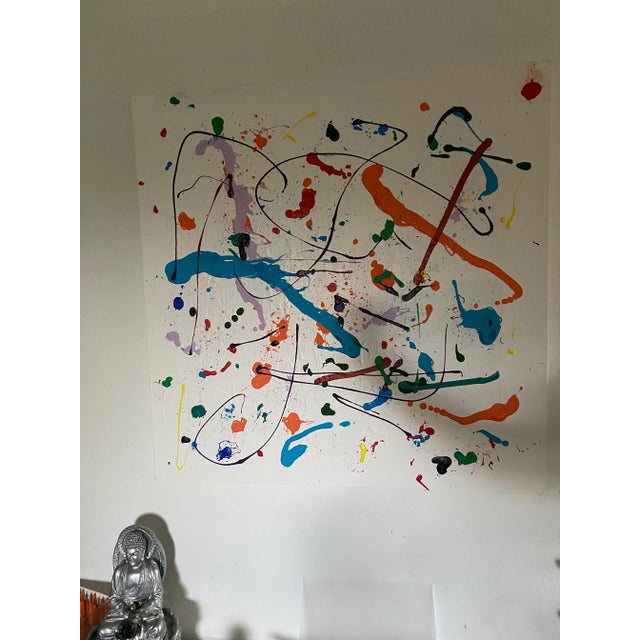 Large Colorful Abstract Painting For Sale - Image 4 of 5