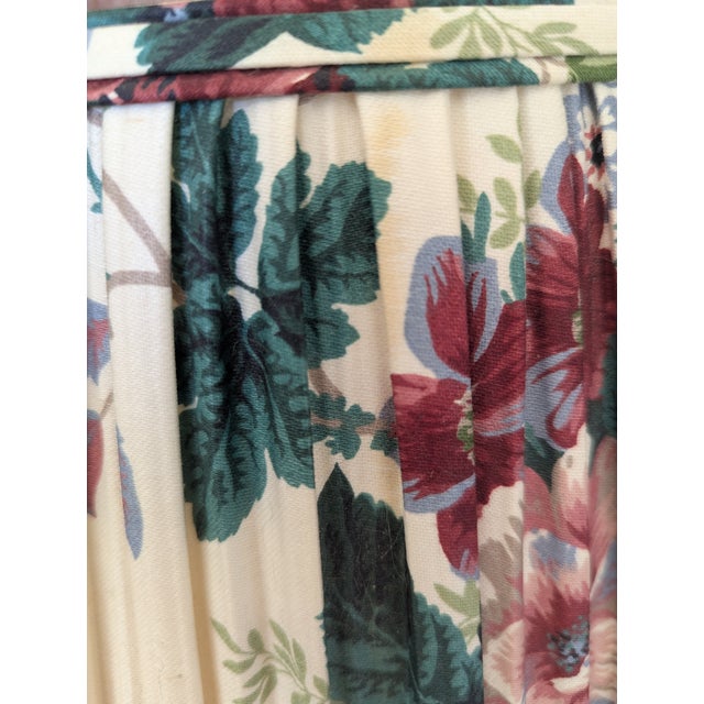 Vintage Botanical Pleated Lampshades- A Pair For Sale - Image 14 of 17