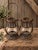 Farmhouse 1920s Gothic Revival Pierced Metal and Glass Hanging Candle Lanterns, Pair For Sale - Image 3 of 10
