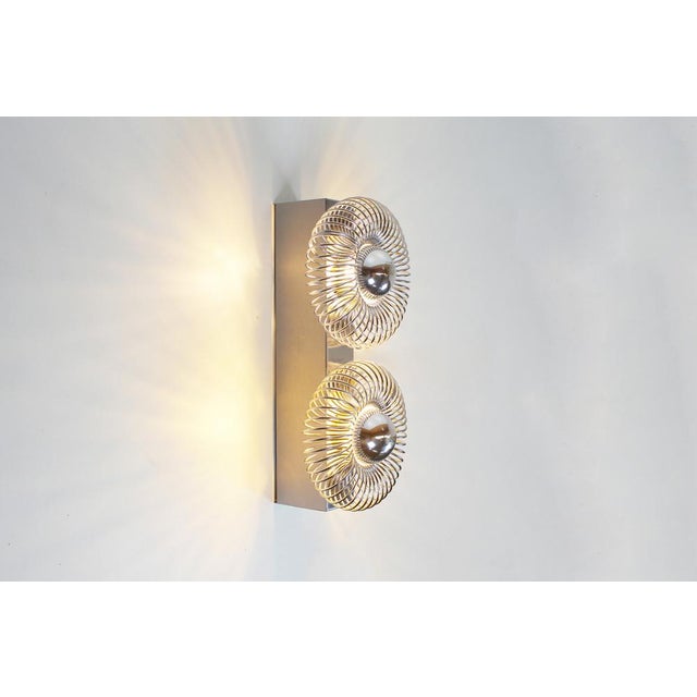 Silver Vintage Spring Wall Lamp by Philippe Rougier for Oxar, 1970s For Sale - Image 8 of 10