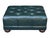 English Vintage Deep Green Tufted Leather Ottoman For Sale - Image 3 of 11