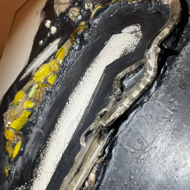 Glass Gilbert Auquière, Abstract Composition, 1960s, Mixed Media For Sale - Image 7 of 12