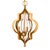 Mid 20th Century Mid Century Modern French Gilt Metal Three-Light Lantern with Scrolling Effects, Wired For Sale - Image 4 of 12