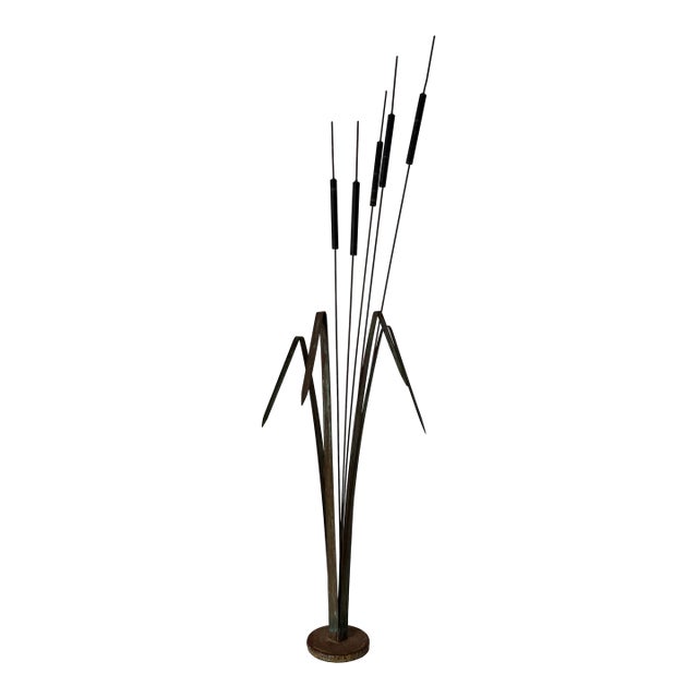 1970’s Mid-Century Modern Mixed Metals Cattail Sculpture For Sale