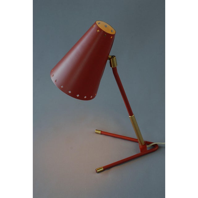 Red Table Lamp from Boréns Borås, Sweden, 1950s For Sale - Image 8 of 15