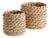 Abaca French Braid Storage Baskets Round, Set of 2 For Sale
