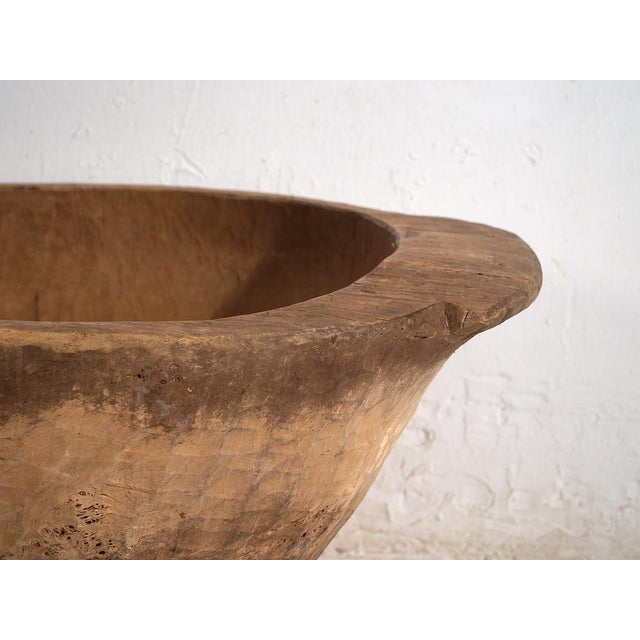 Wood Large Antique Primitive Style Bowl, 1900 For Sale - Image 7 of 11