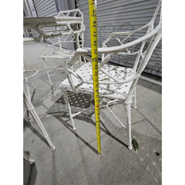 Metal Vintage Brown Jordan Calcutta Dining ArmChairs & Table Mid Century Patio, Attributed For Sale - Image 7 of 11
