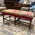 Textile Antique English Bench Bobbin Turned Legs With Needle Point and Velvet Upholstery For Sale - Image 7 of 7
