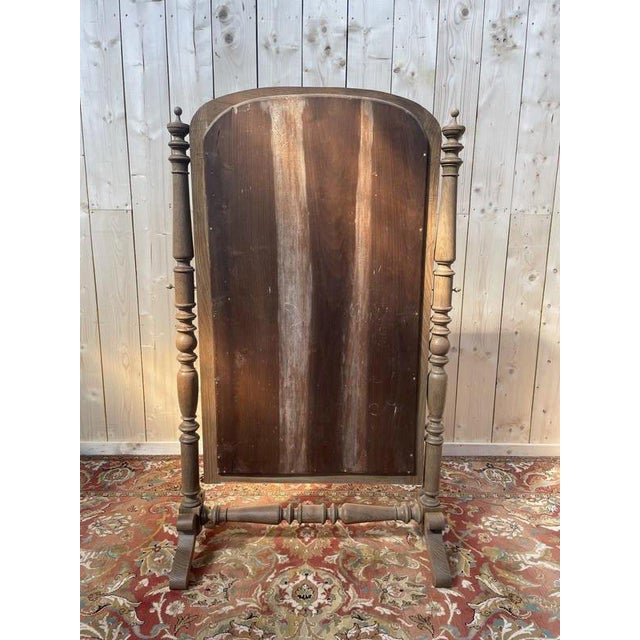 Napoleon III Psyche Mirror in Oak For Sale - Image 6 of 9