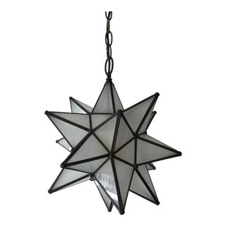 Antique Moravian Star Pendant Light For Sale