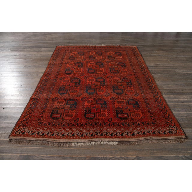 Mid-20th Century Vintage Turkmen Wool Rug 6'6" X 8'6". For Sale - Image 9 of 13