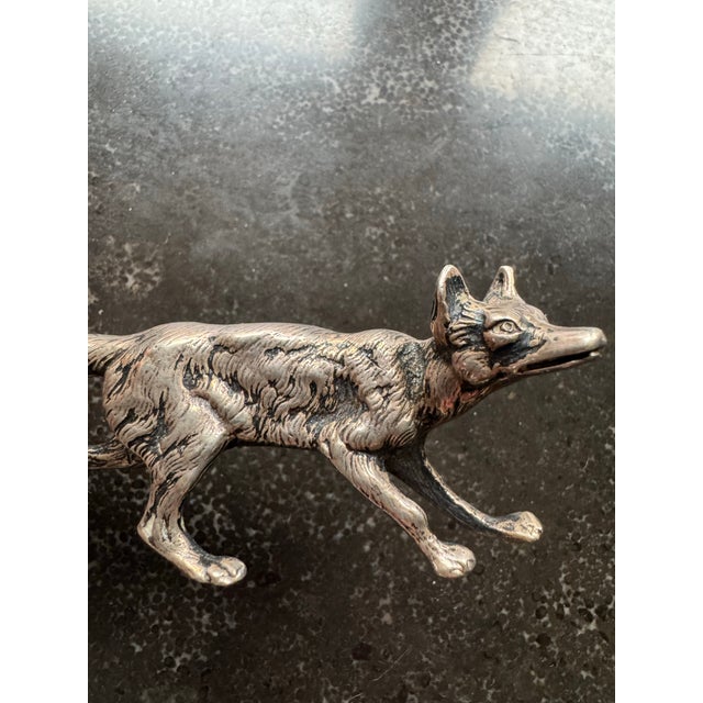 Victorian Antique German Silver Fox Collectible Figurine For Sale - Image 3 of 9