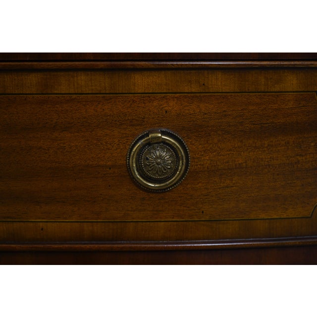 Maitland Smith Federal Style Mahogany Bowfront Chest of Drawers For Sale - Image 12 of 18
