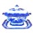 Antique Flow Blue Soup Tureen and Platter For Sale